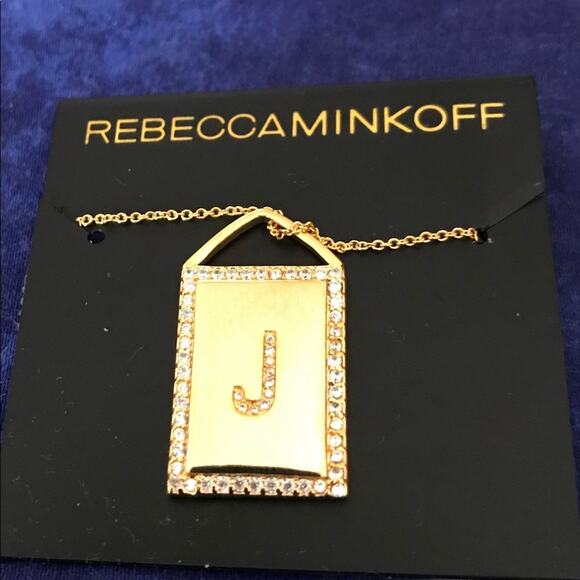 Rebecca Minkoff Monogram Initial Cutout Necklace Letter J NWT - Picture 1 of 3
